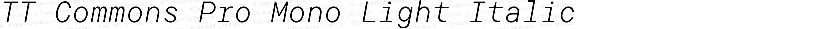 TT Commons Pro Mono Light Italic