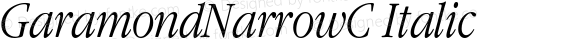 GaramondNarrowC Italic