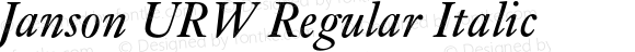 Janson URW Regular Italic