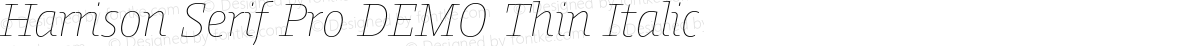 Harrison Serif Pro DEMO Thin Italic