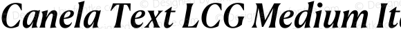 Canela Text LCG Medium Italic