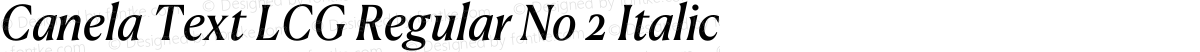Canela Text LCG Regular No 2 Italic