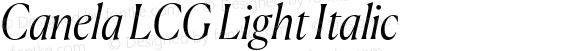Canela LCG Light Italic