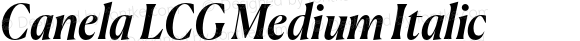 Canela LCG Medium Italic