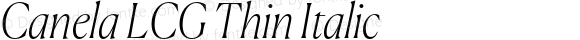 Canela LCG Thin Italic