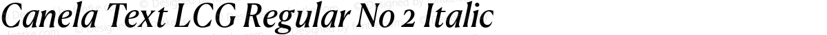 Canela Text LCG Regular No 2 Italic