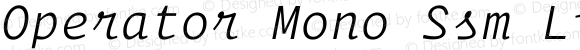 Operator Mono Ssm Light Italic