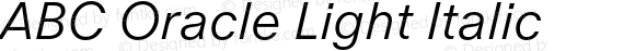 ABC Oracle Light Italic