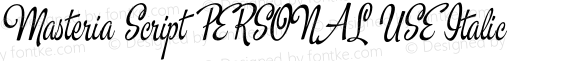 Masteria Script PERSONAL USE Italic