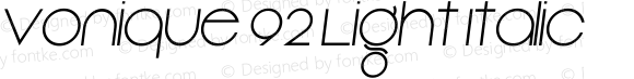 Vonique 92 Light Italic