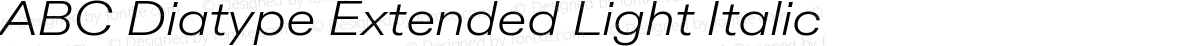 ABC Diatype Extended Light Italic