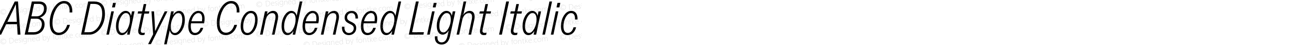 ABC Diatype Condensed Light Italic