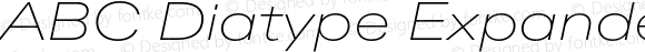 ABC Diatype Expanded Thin Italic