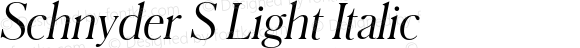 Schnyder S Light Italic