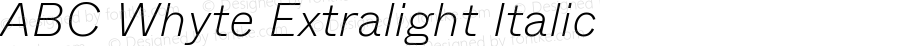 ABC Whyte Extralight Italic