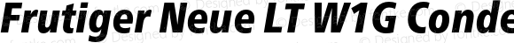 Frutiger Neue LT W1G Condensed Black Italic