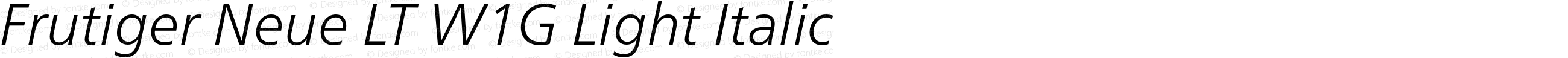 Frutiger Neue LT W1G Light Italic