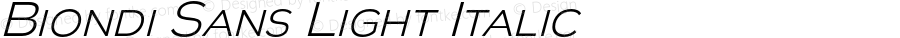 Biondi Sans Light Italic