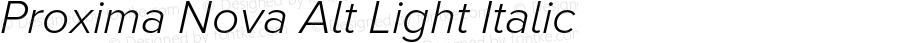 Proxima Nova Alt Light Italic