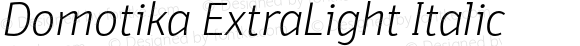 Domotika ExtraLight Italic