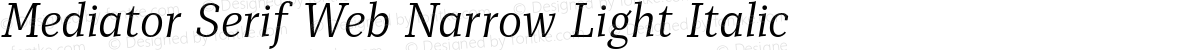 Mediator Serif Web Narrow Light Italic