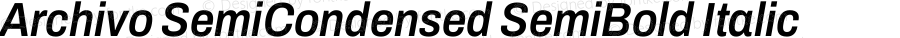 Archivo SemiCondensed SemiBold Italic