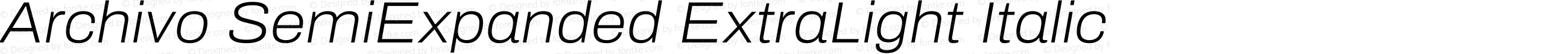 Archivo SemiExpanded ExtraLight Italic