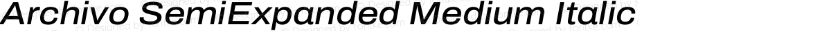 Archivo SemiExpanded Medium Italic