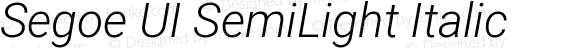 Segoe UI SemiLight Italic