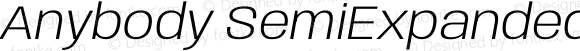 Anybody SemiExpanded Light Italic