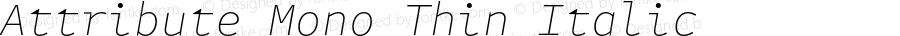 Attribute Mono Thin Italic