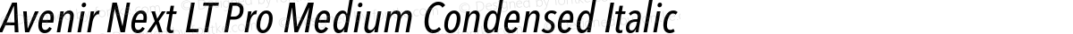 Avenir Next LT Pro Medium Condensed Italic