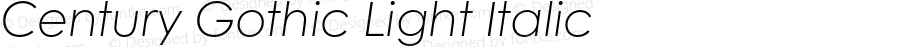 Century Gothic Light Italic Version 1.00