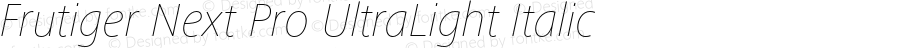 Frutiger Next Pro UltraLight Italic