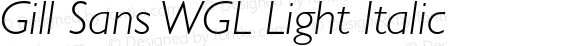 Gill Sans WGL Light Italic Version 1.00 Build 1000