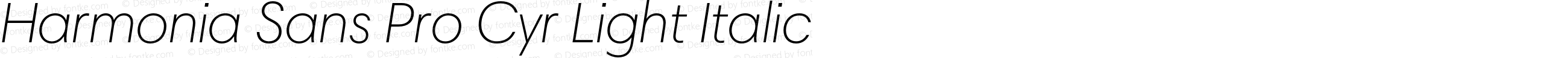 Harmonia Sans Pro Cyr Light Italic