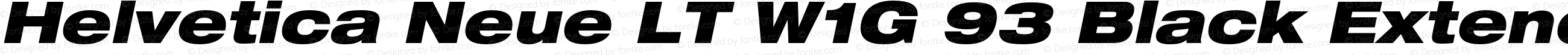 Helvetica Neue LT W1G 93 Black Extended Oblique