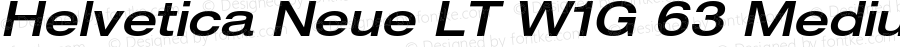 Helvetica Neue LT W1G 63 Medium Extended Oblique Version 2.000 Build 1000