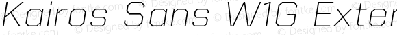 Kairos Sans W1G Extended ExtraLight Italic