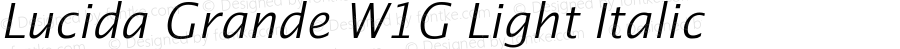 Lucida Grande W1G Light Italic