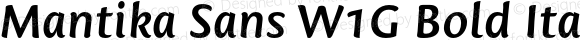 Mantika Sans W1G Bold Italic