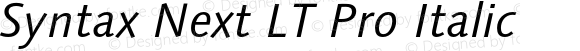 SyntaxNextLTPro-Italic