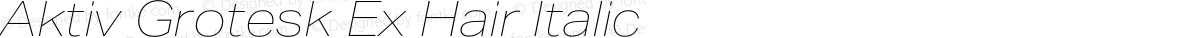 Aktiv Grotesk Ex Hair Italic