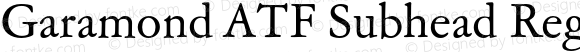 Garamond ATF Subhead