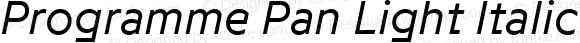 Programme Pan Light Italic