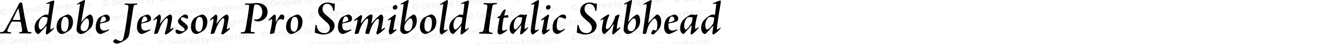 Adobe Jenson Pro Semibold Italic Subhead