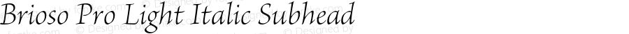 Brioso Pro Light Italic Subhead