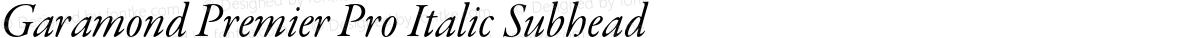 Garamond Premier Pro Italic Subhead