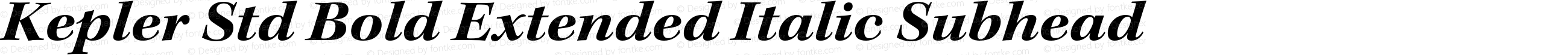 Kepler Std Bold Extended Italic Subhead