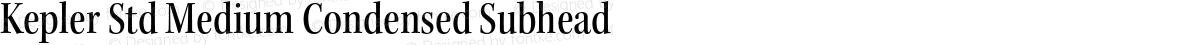 Kepler Std Medium Condensed Subhead